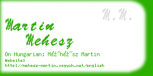 martin mehesz business card